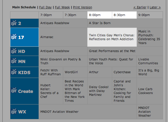 June 21, 2008 - TPT Program Schedule