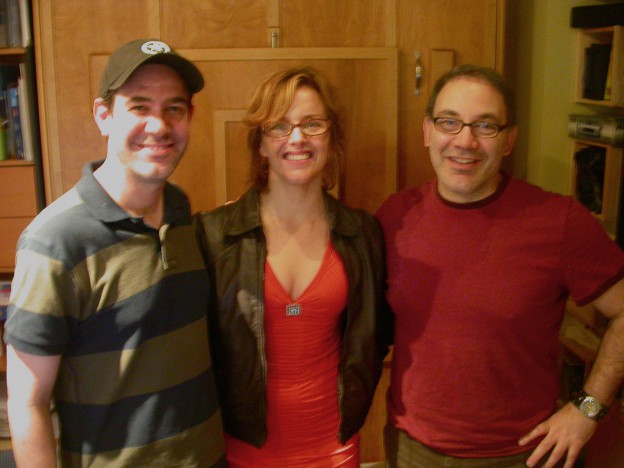Alice Ripley, Kevin Del Aguila & Mike in the studio